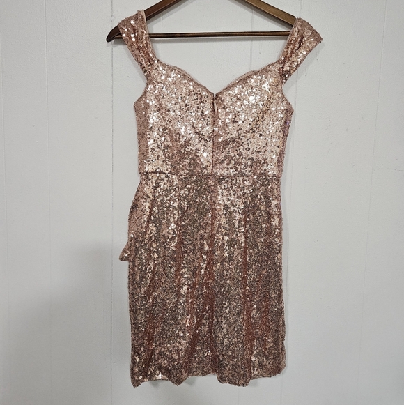 BARIANO AUSTRALIA Elegant Sequin Dress in Rose Gold - Picture 2 of 5